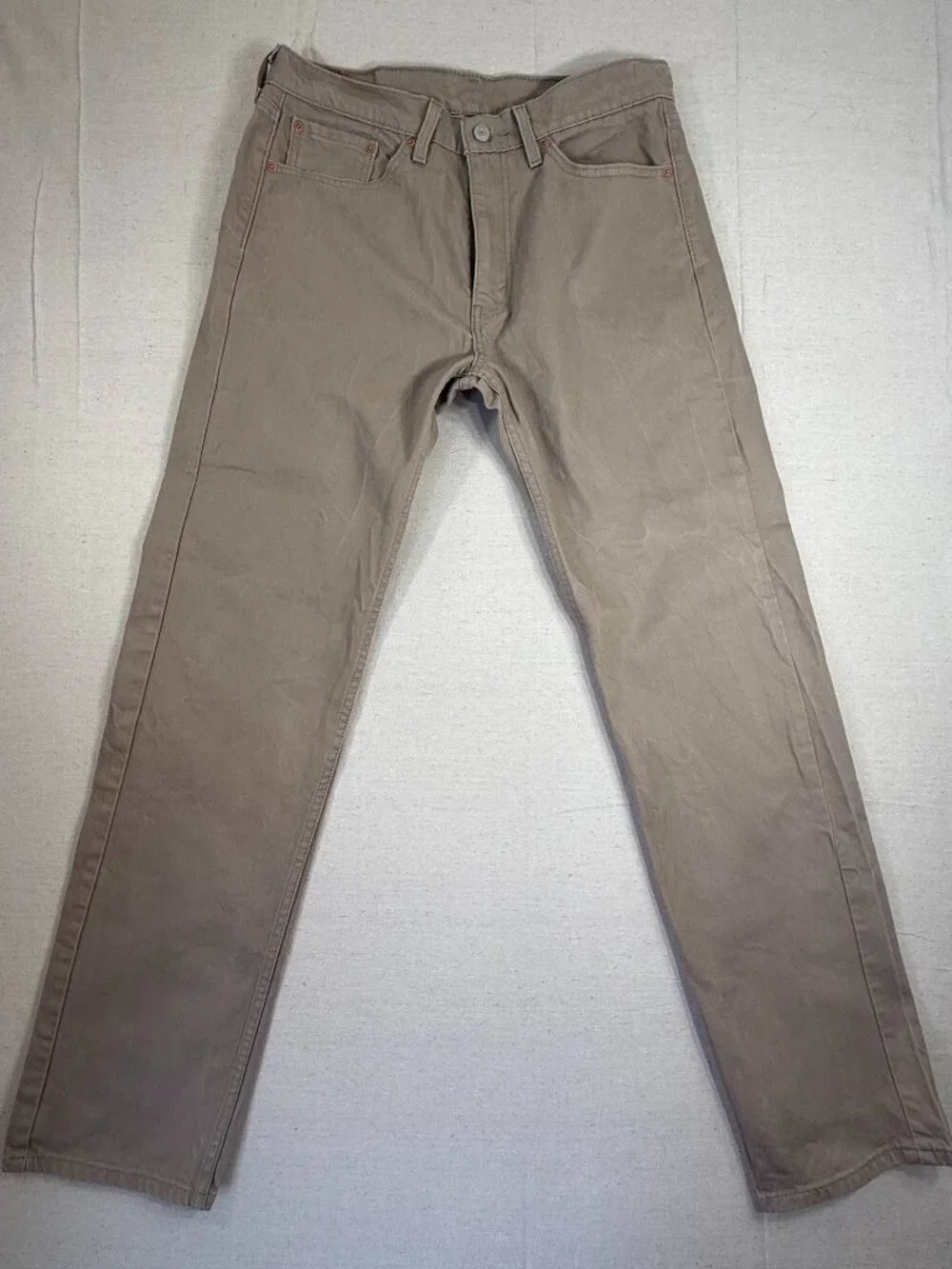 Levi’s Jeans Men’s 505 Jeans 33x32 Tan Khaki 505 Straight Leg Stretch Denim